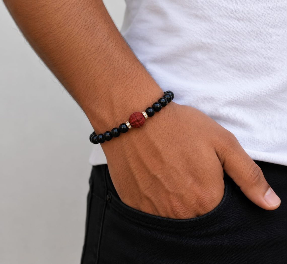 Black Onyx Rudraksha Bracelet