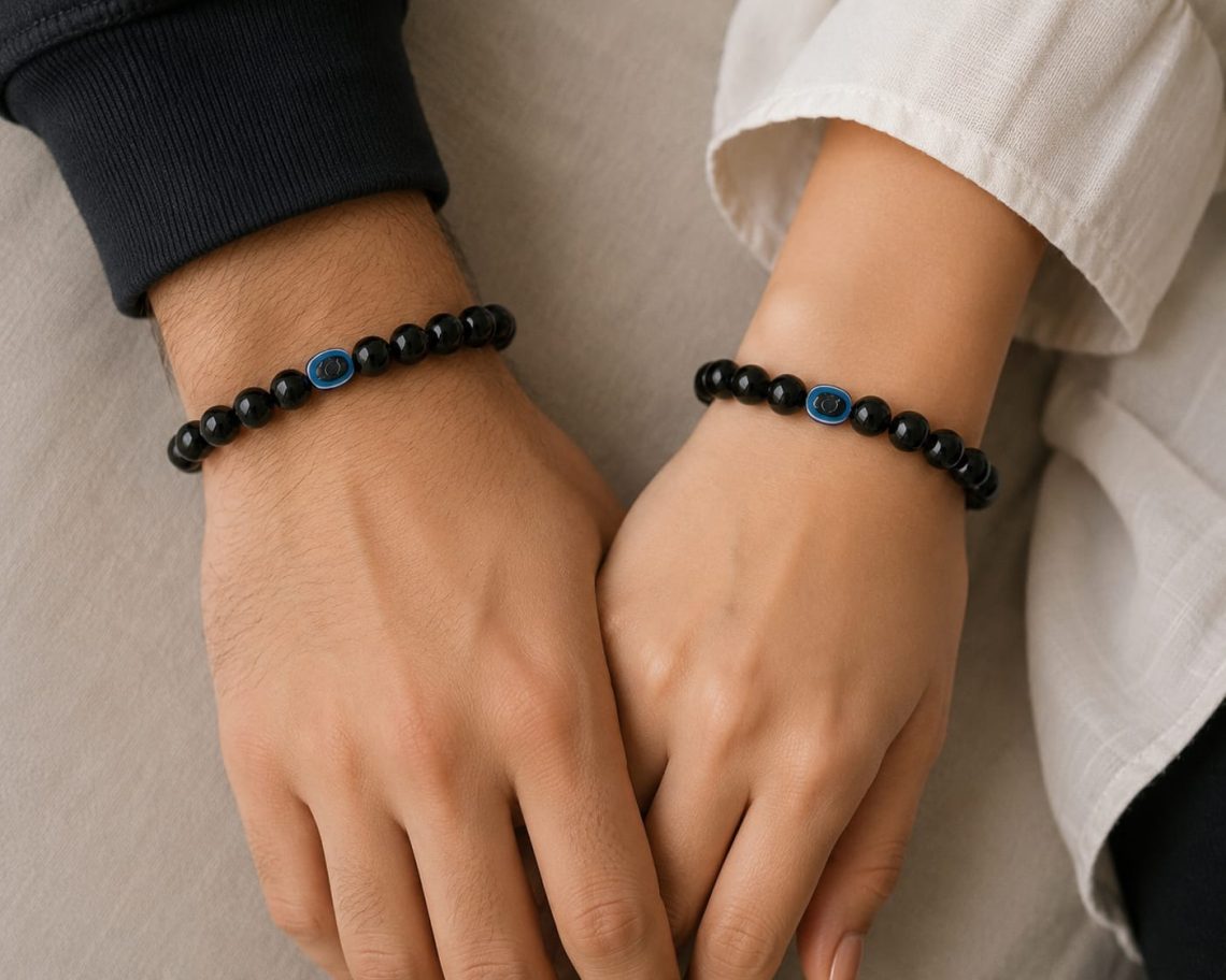 Black Onyx Evil Eye Charm Bracelet