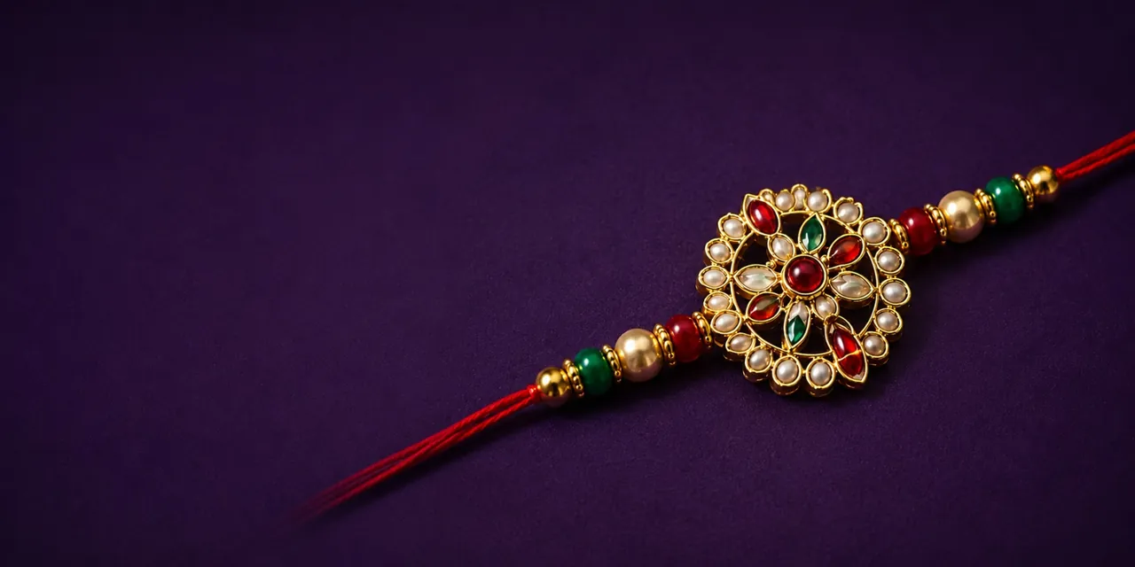 Handcrafted rakhi detail